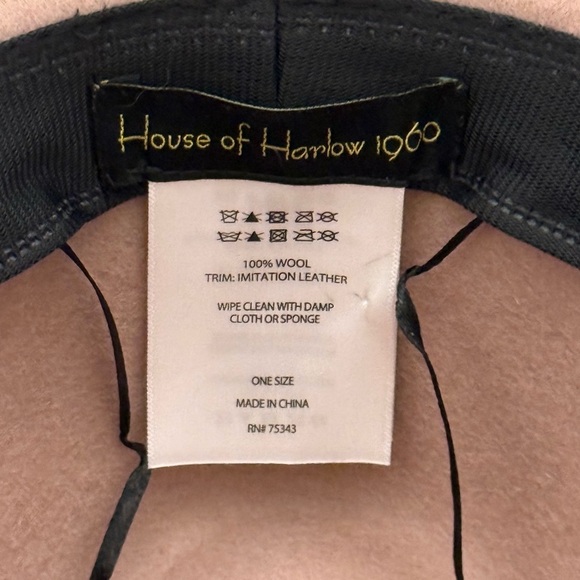 House of Harlow Wool Fedora Hat Blush Pink Mauve - Picture 6 of 6